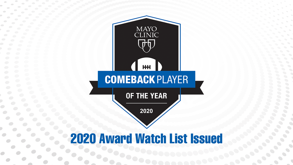 2020 Mayo Clinic Comeback Player of the Year Award Watch List Issued